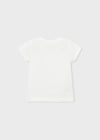 Mayoral Kız Çocuk Çiçek Desenli T-shirt Krem - 00174