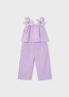 Mayoral Kız Çocuk Çiçekli Bluz ve Pantolon Takım Mor - 03596