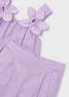 Mayoral Kız Çocuk Çiçekli Bluz ve Pantolon Takım Mor - 03596