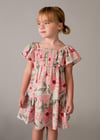 Mayoral Kız Çocuk Desenli Fırfırlı Elbise Somon - 03932