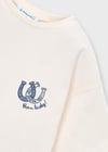 Mayoral Kız Çocuk Desenli Fularlı T-shirt Takım Krem - 03009