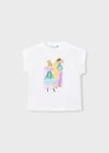 Mayoral Kız Çocuk Desenli T-shirt Krem - 03005