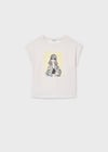 Mayoral Kız Çocuk Grafik Baskılı T-shirt Krem - 06010
