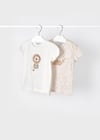 Mayoral Kız Çocuk Kahverengi Set-2 Li Tshirt-Kısa Kollu 