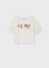 Mayoral Kız Çocuk Krem Tshirt-Kısa Kol 