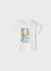 Mayoral Kız Çocuk Krem Tshirt-Kısa Kol 