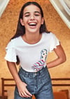 Mayoral Kız Çocuk Krem Tshirt-Kısa Kol 