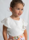 Mayoral Kız Çocuk Krem Tül Bluz - 03195
