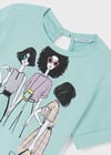Mayoral Kız Çocuk Mavi Tshirt-Kısa Kol 