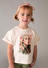 Mayoral Kız Çocuk Saç Bandı ve T-shirt Takım Bej - 03010