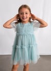 Mayoral Kız Çocuk Tüllü Plumeti Elbise Yeşil 03917