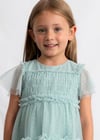 Mayoral Kız Çocuk Tüllü Plumeti Elbise Yeşil 03917