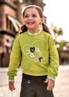 Mayoral Kız Çocuk Yeşil İşlemeli Sweatshirt 04479 