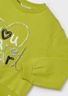 Mayoral Kız Çocuk Yeşil İşlemeli Sweatshirt 04479 