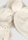 Mayoral Krem Bebek Bere Atkı Eldiven Takım 10019