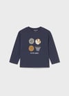 Mayoral Lacivert Erkek Bebek Uzun Kollu Baskılı T-shirt 2060