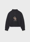 Mayoral Siyah Kız Çocuk Kabartmalı Sweatshirt 7424