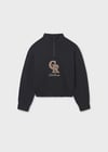 Mayoral Siyah Kız Çocuk Kabartmalı Sweatshirt 7424