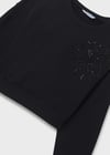 Mayoral Siyah Kız Çocuk Pul Detaylı Sweatshirt 7421