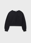 Mayoral Siyah Kız Çocuk Pul Detaylı Sweatshirt 7421