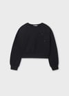 Mayoral Siyah Kız Çocuk Pul Detaylı Sweatshirt 7421