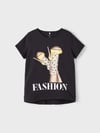 Name ıt Kız Çocuk Siyah T-shirt