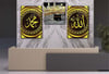 ALLAH C.C PEYGAMBER EFENDİMİZİN İSMİ YAZILI KABE GÖRSELLİ CAM TABLO CAM SAAT SETİ 
