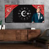 Yatay Ortadan Saatli  Vatan Temalı Cam Tablo 007