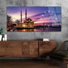 Yatay Saatli Yandan Dini Temalı Cam Tablo 025
