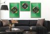 Allah (C.C) , Prophet Muhammad (PBUH) Inscription and Ottoman Tughra Glass Wall Clock Set