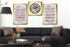 FELAK NAS BESMELE İ ŞERİF YAZILI CAM TABLO Tempered Glass Wall Clock SETİ