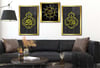 DİNİ TEMALI CAM TABLO VE Tempered Glass Wall Clock SETİ