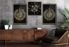 Surah Al-Falaq, Surah Al-Nas, and Ottoman Tughra Glass Wall Art Set with Clock