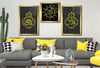 DİNİ TEMALI CAM TABLO VE Tempered Glass Wall Clock SETİ