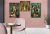 Tempered Glasss Wall Arts Religious-Themed Set with Clock