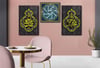 Tempered Glasss Wall Arts Religious-Themed Set with Clock