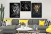 SANAT TEMALI CAM TABLO SAAT SETİ 