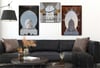 Tempered Glasss Wall Arts Religious-Themed Set with Clock