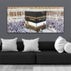 Kabe Yatay Saatli Yandan Dini Temalı Cam Tablo 067