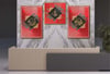 Allah (C.C) , Prophet Muhammad (PBUH) Inscription and Ottoman Tughra Glass Wall Clock Set