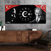 Yatay Saatli Ortadan Vatan Temalı Cam Tablo 166