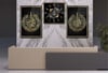 Surah Al-Falaq, Surah Al-Nas, and Ottoman Tughra Glass Wall Art Set with Clock