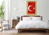 ÇERÇEVE GÖRSELLİ TÜRK BAYRAĞI CAM TABLO  
