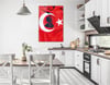TÜRK BAYRAĞI VE F.SULTAN MEHMET HAN GÖRSELLİ CAM TABLO