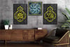 Tempered Glasss Wall Arts Religious-Themed Set with Clock