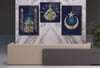 KELİME-İ TEVHİT YAZILI AY YILDIZ BESMELİYİ ŞERİF YAZILI CAMİİ GÖRSELLİ CAM TABLO SAAT SETİ 