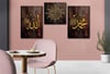 ALLAH C.C VE PEYGAMBER EFENDİMİZİN İSMİ VE AYETL KÜRS-İ YAZILI  CAM TABLO SAAT SETİ 