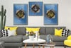 Allah (C.C) , Prophet Muhammad (PBUH) Inscription and Ottoman Tughra Glass Wall Clock Set