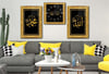 Allah (C.C) and Prophet Muhammad (PBUH) Tempered Glass Wall Art Set with Clock
