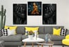 SANAT TEMALI CAM TABLO SAAT SETİ 